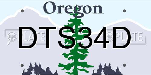 DTS34D Oregon License Plate