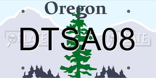 DTSA08 Oregon License Plate