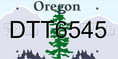 DTT6545 Oregon License Plate