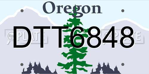 DTT6848 Oregon License Plate