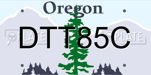 DTT85C Oregon License Plate