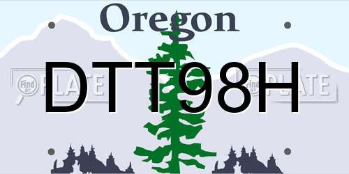 DTT98H Oregon License Plate