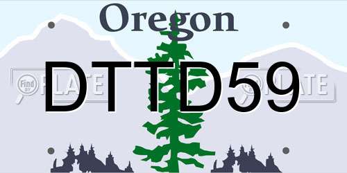 DTTD59 Oregon License Plate