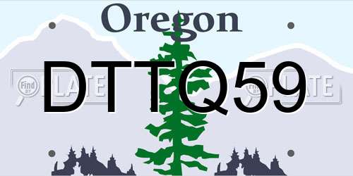 DTTQ59 Oregon License Plate