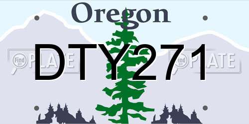 DTY271 Oregon License Plate