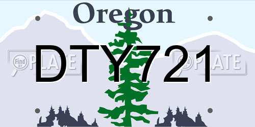 DTY721 Oregon License Plate