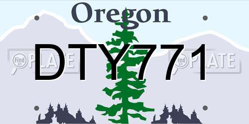 DTY771 Oregon License Plate