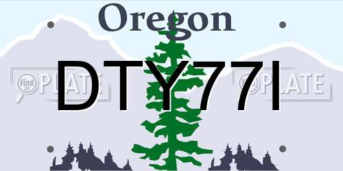 DTY77I Oregon License Plate