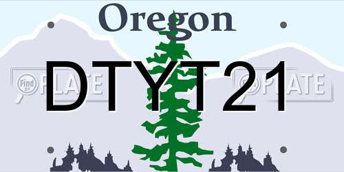DTYT21 Oregon License Plate