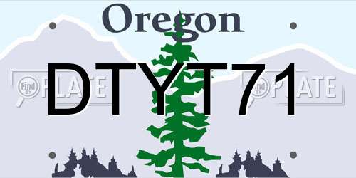 DTYT71 Oregon License Plate