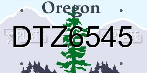 DTZ6545 Oregon License Plate