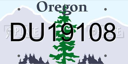 DU19108 Oregon License Plate