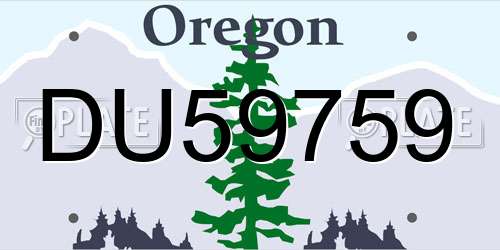 DU59759 Oregon License Plate