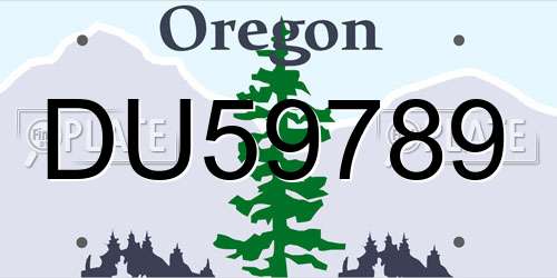 DU59789 Oregon License Plate