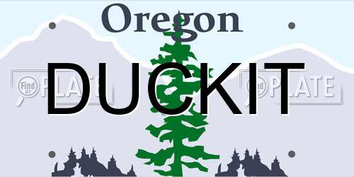 DUCKIT Oregon License Plate