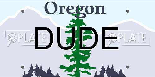 DUDE Oregon License Plate