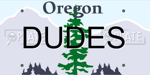 DUDES Oregon License Plate