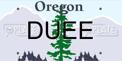 DUEE Oregon License Plate
