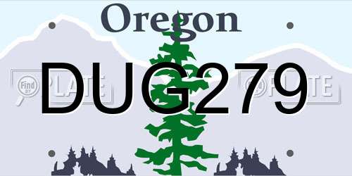DUG279 Oregon License Plate