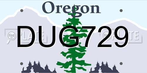DUG729 Oregon License Plate