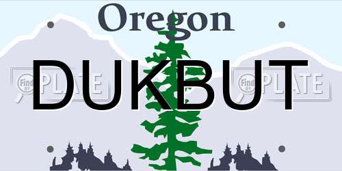 DUKBUT Oregon License Plate