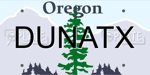 DUNATX Oregon License Plate