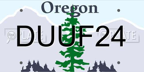 DUUF24 Oregon License Plate