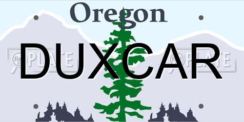 DUXCAR Oregon License Plate