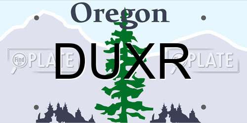 DUXR Oregon License Plate