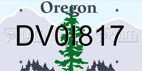 DV0I817 Oregon License Plate