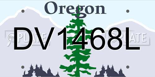 DV1468L Oregon License Plate