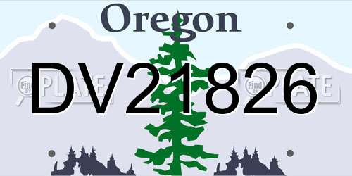 DV21826 Oregon License Plate