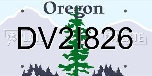 DV2I826 Oregon License Plate