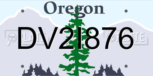 DV2I876 Oregon License Plate