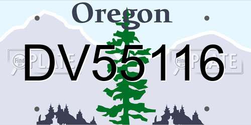 DV55116 Oregon License Plate