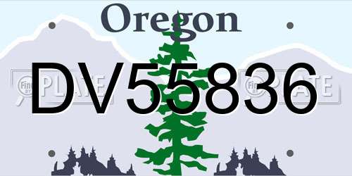 DV55836 Oregon License Plate