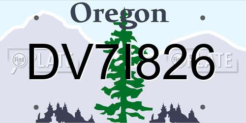 DV7I826 Oregon License Plate