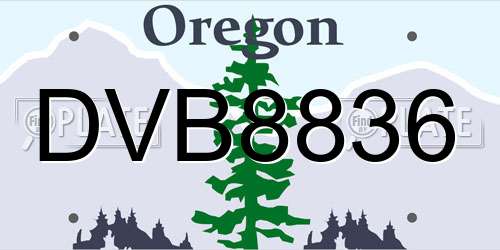 DVB8836 Oregon License Plate