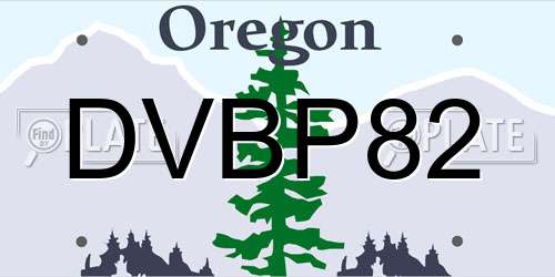 DVBP82 Oregon License Plate