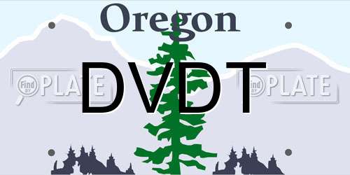 DVDT Oregon License Plate