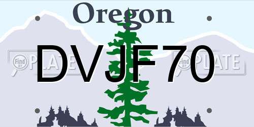 DVJF70 Oregon License Plate
