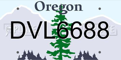 DVL6688 Oregon License Plate