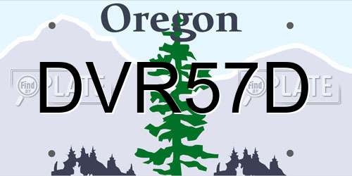 DVR57D Oregon License Plate