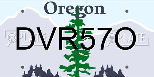 DVR57O Oregon License Plate