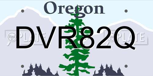 DVR82Q Oregon License Plate