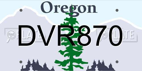 DVR870 Oregon License Plate