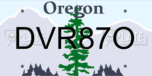 DVR87O Oregon License Plate