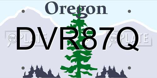 DVR87Q Oregon License Plate