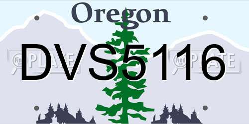 DVS5116 Oregon License Plate
