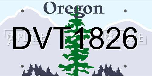 DVT1826 Oregon License Plate